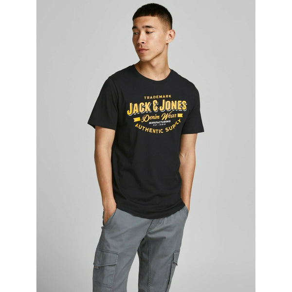 JACK & JONES HOMME LOGO NOIR  T-SHIRT | BLACK